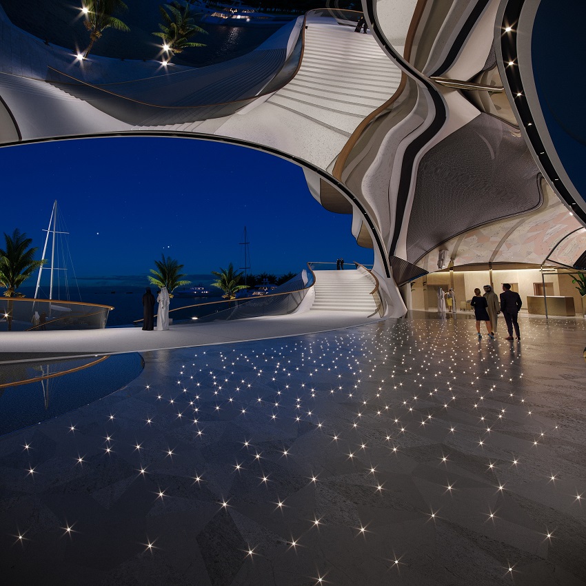 AMAALA reveals design for 7,900m2 Triple Bay yacht club