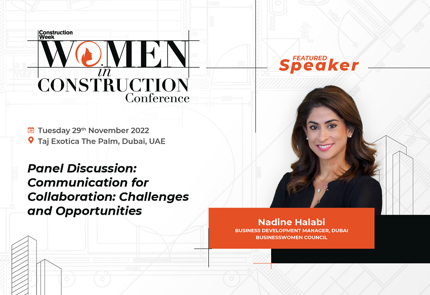 Women in Construction 2022: Nadine Halabi from the Dubai Businesswomen Council joins as speaker