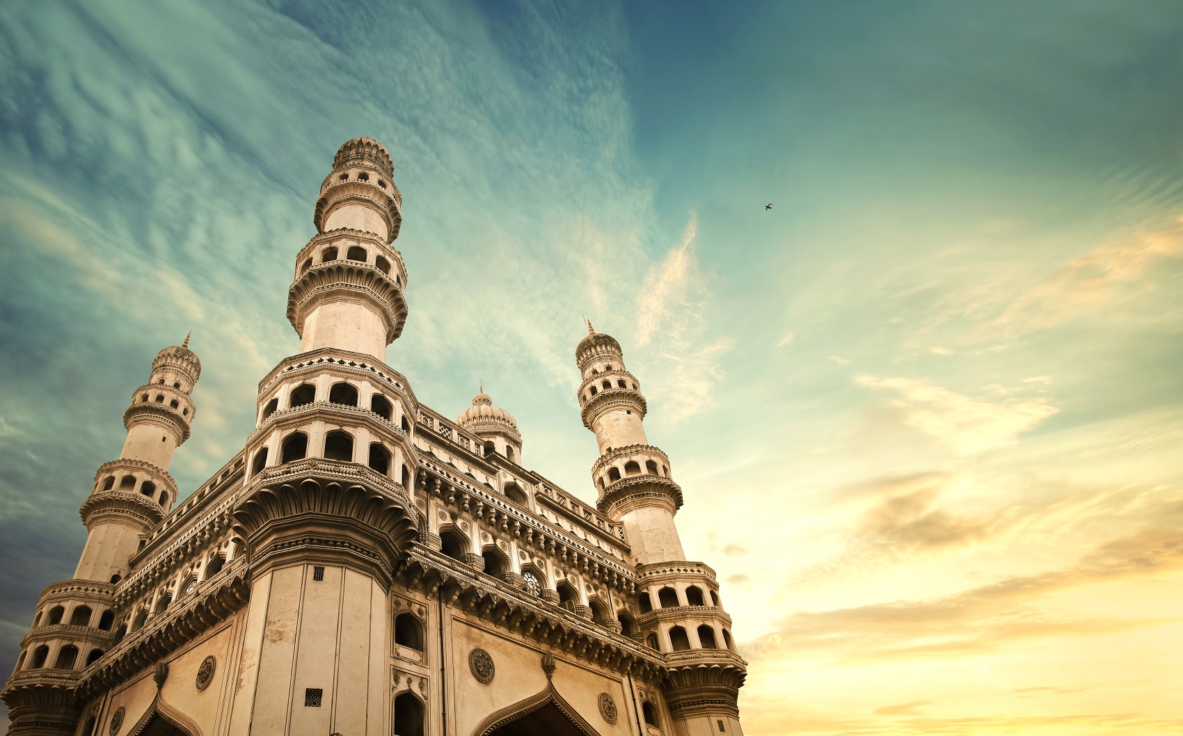 India news Minaret of India's Charminar monument in Hyderabad damaged