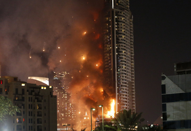 A fire gutted The Address Downtown Dubai on NYE 2015. (Getty Images) A fire gutted The Address Downtown Dubai on NYE 2015. (Getty Images)