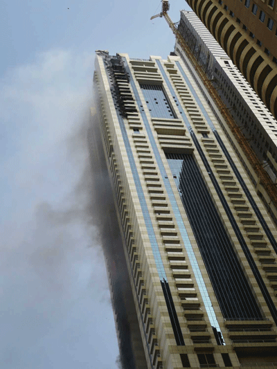 Fire breaks out at Sulafa Tower in Dubai Marina. Fire breaks out at Sulafa Tower in Dubai Marina.