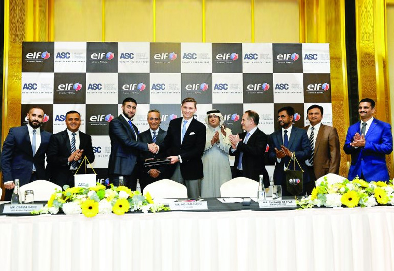 Thibaud de Lisle (fifth left), Managing Director, Total Marketing Middle East FZE and Total Lubricant Blending Unit.(image: The Peninsula) Thibaud de Lisle (fifth left), Managing Director, Total Marketing Middle East FZE and Total Lubricant Blending Unit.(image: The Peninsula)