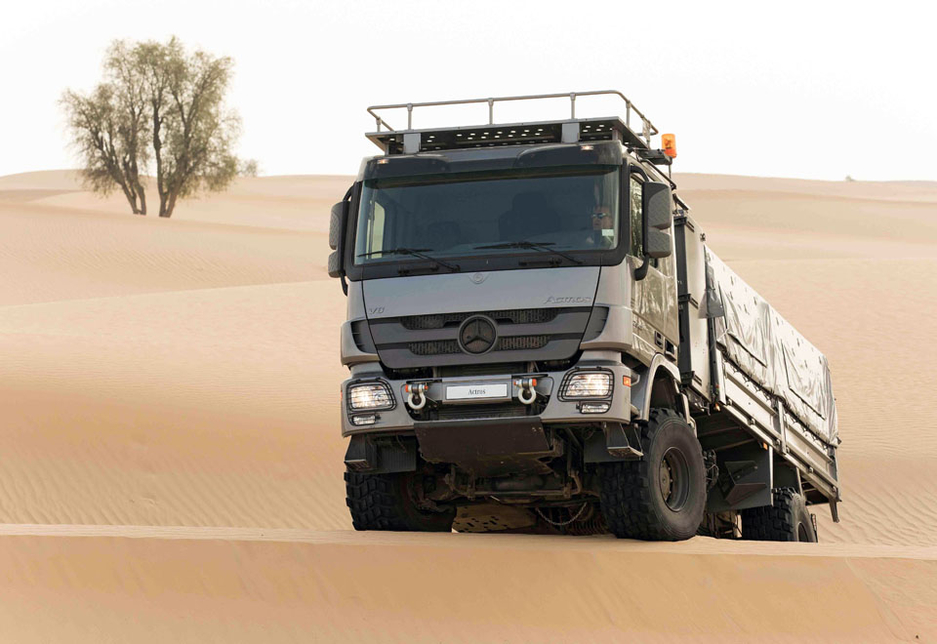 The EMC engine endurance testing facility pits Mercedes-Benz trucks against conditions that simulate the toughest desert environments. The EMC engine endurance testing facility pits Mercedes-Benz trucks against conditions that simulate the toughest desert environments.