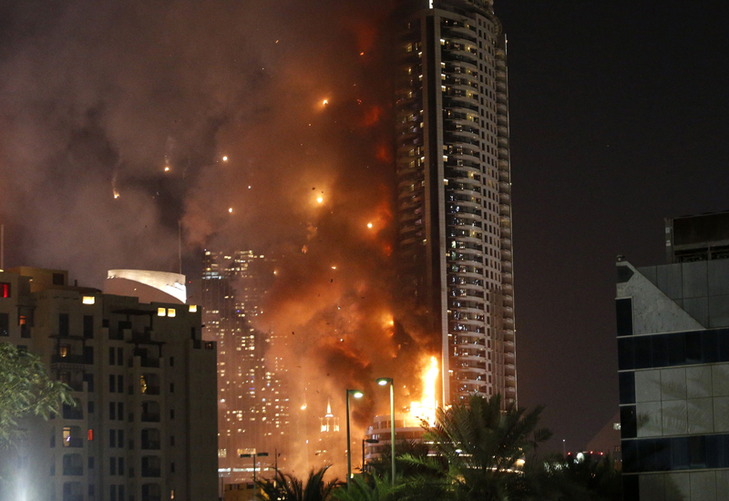 One year on: The Address Hotel – Downtown Dubai caught fire on 31 Dec, 2015. One year on: The Address Hotel – Downtown Dubai caught fire on 31 Dec, 2015.
