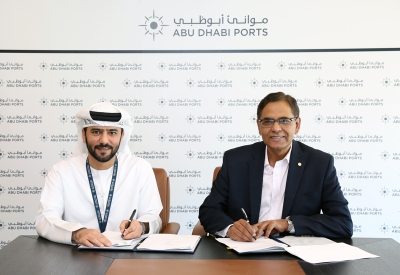 The new agreement was signed by Captain Mohamed Juma Al Shamisi, chief executive officer of Abu Dhabi Ports and Iqbal Hamzah, chief executive officer of Agthia Group. The new agreement was signed by Captain Mohamed Juma Al Shamisi, chief executive officer of Abu Dhabi Ports and Iqbal Hamzah, chief executive officer of Agthia Group.