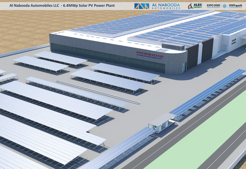 At 70,000m<sup>2</sup>, Al Nabooda Automobiles contends that its solar power plant will be the largest private sector solar plant in the Middle East. At 70,000m<sup>2</sup>, Al Nabooda Automobiles contends that its solar power plant will be the largest private sector solar plant in the Middle East.