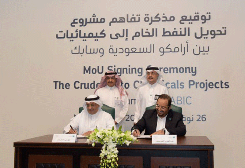 Saudi Aramco has signed an agreement with SABIC to develop a crude-oil-to-chemicals complex in the kingdom. Saudi Aramco has signed an agreement with SABIC to develop a crude-oil-to-chemicals complex in the kingdom.