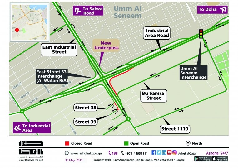 A map illustration of the new Rawdar Al Khail underpass. A map illustration of the new Rawdar Al Khail underpass.