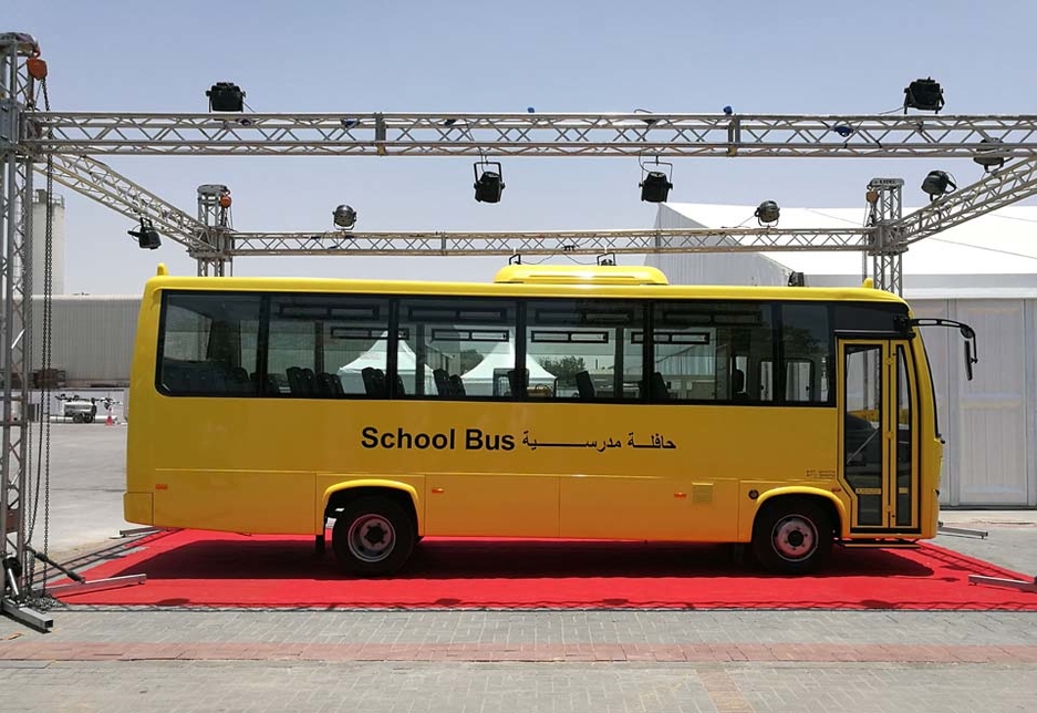 Swaidan Trading's portfolio includes Ashok Leyland buses. Swaidan Trading's portfolio includes Ashok Leyland buses.