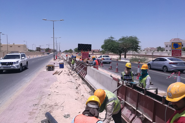 Roadworks in progress in Bahrain. Roadworks in progress in Bahrain.