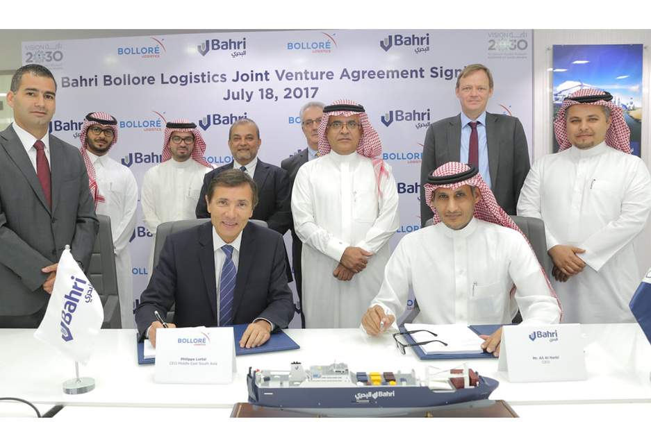 L-R: Philippe Lortal, CEO of Bolloré Logistics Middle East – South Asia, and Ali Al-Harbi, acting CEO of Bahri. L-R: Philippe Lortal, CEO of Bolloré Logistics Middle East – South Asia, and Ali Al-Harbi, acting CEO of Bahri.