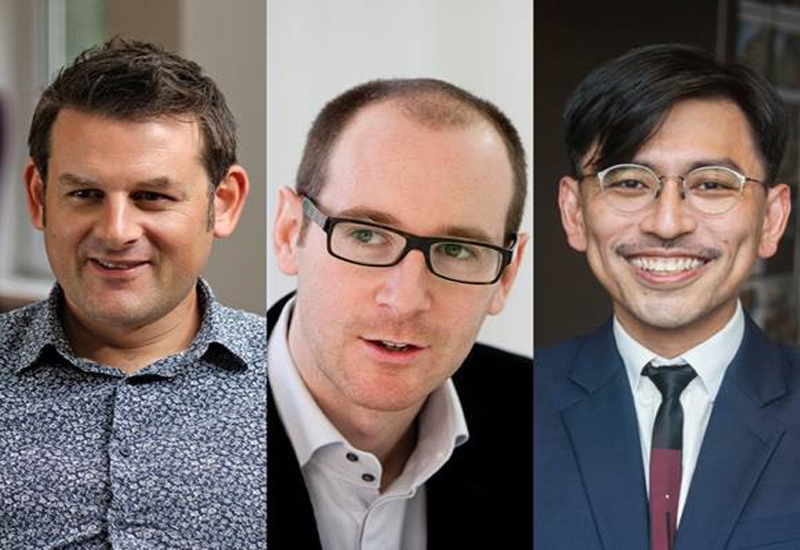 L-R: Jamie Webb, Robert Bentley, and Terence Seah. L-R: Jamie Webb, Robert Bentley, and Terence Seah.