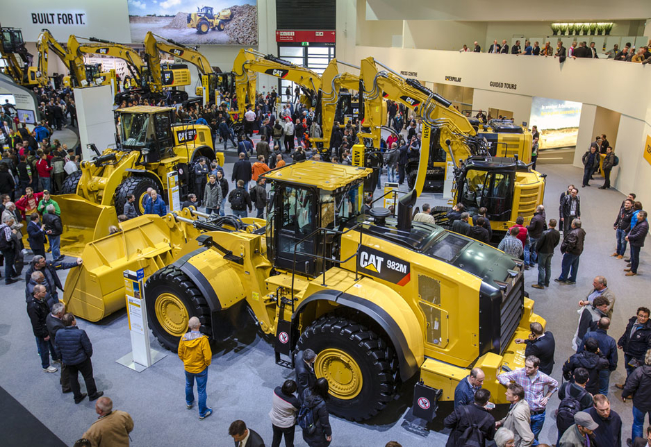 Caterpillar wheel loaders on display at Bauma 2016 in Munich, Germany. Caterpillar wheel loaders on display at Bauma 2016 in Munich, Germany.