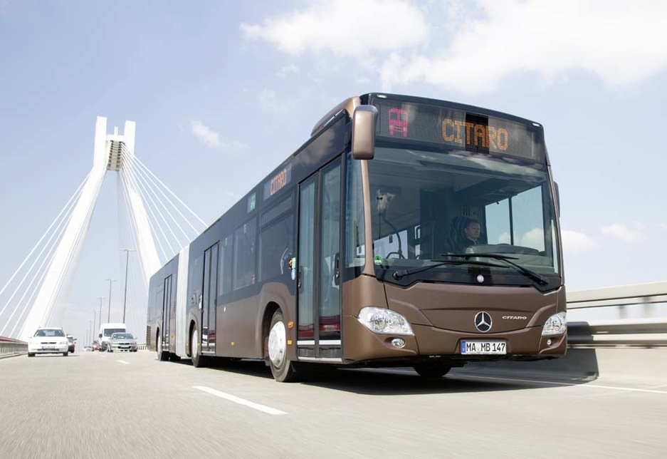 The Mercedes-Benz Citaro G city bus. The Mercedes-Benz Citaro G city bus.
