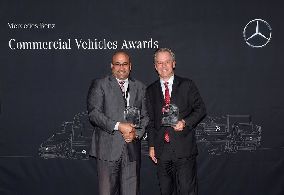 Bilal Al Ribi, GM for commercial vehicles at EMC, and Frank Bernthaler, CEO of Al Fahim Automotive. Bilal Al Ribi, GM for commercial vehicles at EMC, and Frank Bernthaler, CEO of Al Fahim Automotive.