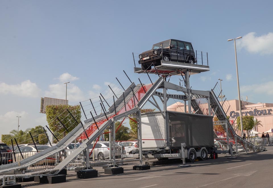 The iron mountain gives car-loving adventurers the experience of an AMG G500 4x4, or G-Class Wagon, on 45-degree slopes. The iron mountain gives car-loving adventurers the experience of an AMG G500 4x4, or G-Class Wagon, on 45-degree slopes.