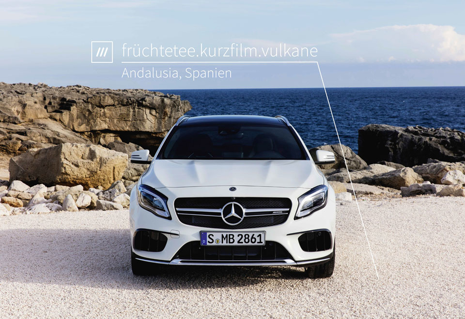 A Mercedes-Benz at an example what3words address in Andalusia, Spain. A Mercedes-Benz at an example what3words address in Andalusia, Spain.