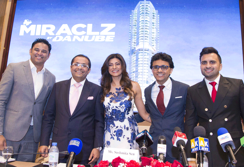Sushmita Sen, the brand ambassador for Danube’s Miraclz, was also present at the press conference. Sushmita Sen, the brand ambassador for Danube’s Miraclz, was also present at the press conference.