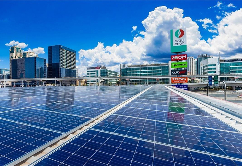 The UAE's first solar-powered gas station opened in Dubai this April. The UAE's first solar-powered gas station opened in Dubai this April.