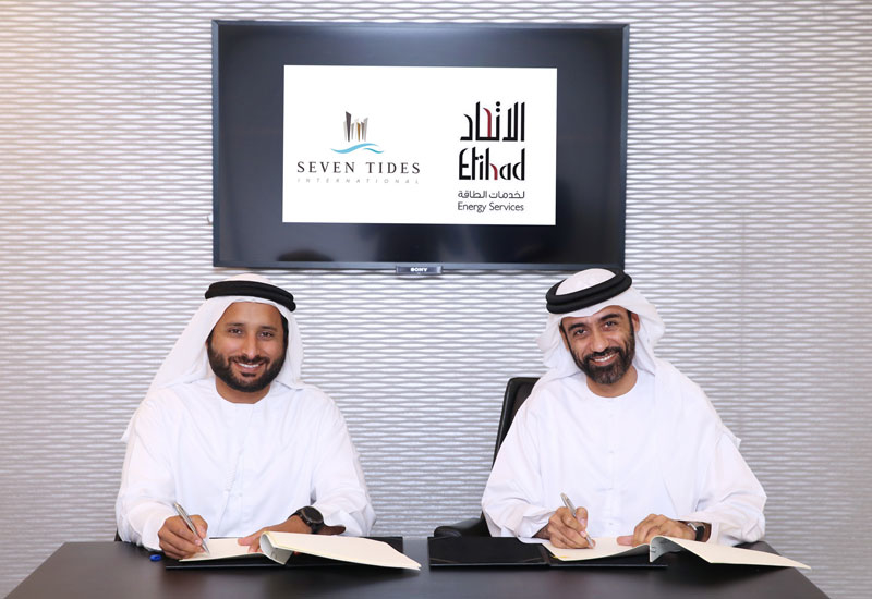 Etihad Energy Services signs its first private sector service agreement with Seven Tides. Etihad Energy Services signs its first private sector service agreement with Seven Tides.