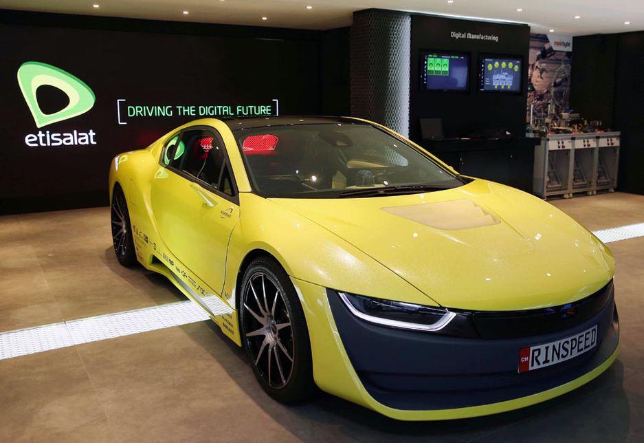 The Etos, a concept car from Swiss think tank and mobility lab Rinspeed at the stand. The Etos, a concept car from Swiss think tank and mobility lab Rinspeed at the stand.