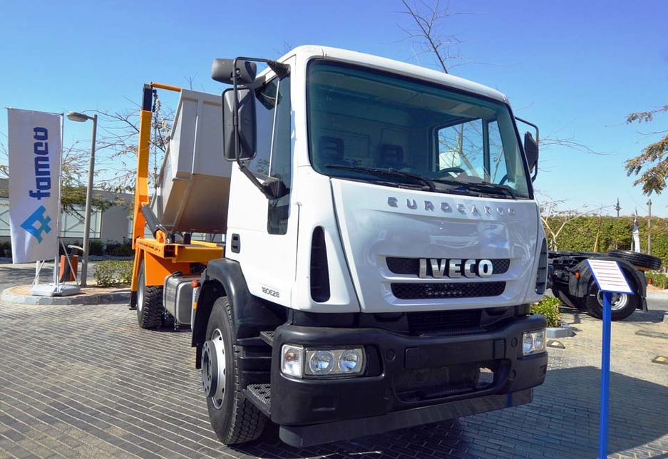 An Iveco Eurocargo medium-duty truck on display at the premises of FAMCO Egypt. An Iveco Eurocargo medium-duty truck on display at the premises of FAMCO Egypt.