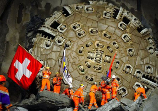 The first geologists to survey the route though it impossible to bore straight through the Gotthard. The first geologists to survey the route though it impossible to bore straight through the Gotthard.