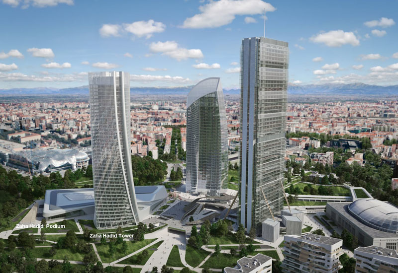 A rendering of the three towers in the CityLife Milano development. A rendering of the three towers in the CityLife Milano development.