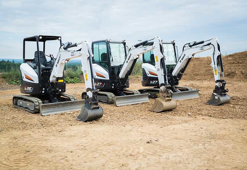 Bobcats E26, E27z and E27 compact excavators. Bobcats E26, E27z and E27 compact excavators.
