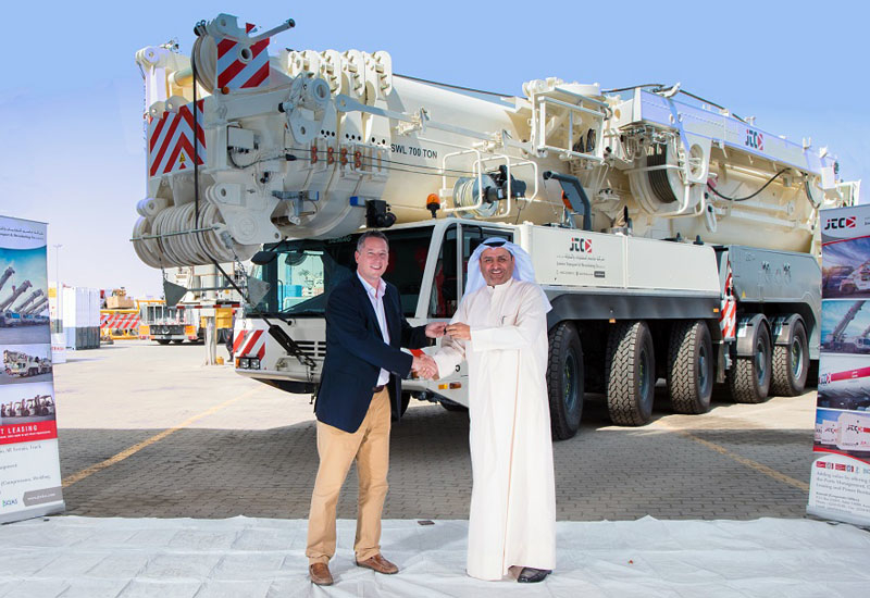 L-R: Joerg Mueller, senior international sales manager for Terex Cranes, and Adel Kohari, CEO of Jassim Transport & Stevedoring. L-R: Joerg Mueller, senior international sales manager for Terex Cranes, and Adel Kohari, CEO of Jassim Transport & Stevedoring.