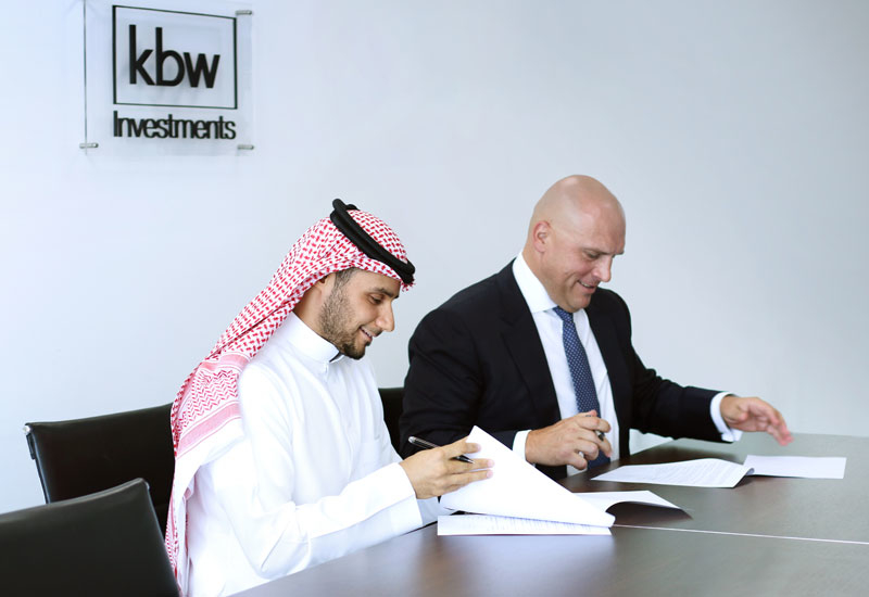 KBW Investments’ HRH Prince Khaled bin Alwaleed bin Talal (left) and Grayscale Interiors’ Dr Gary Vastag (right) signed the majority acquisition agreement in Dubai, UAE. KBW Investments’ HRH Prince Khaled bin Alwaleed bin Talal (left) and Grayscale Interiors’ Dr Gary Vastag (right) signed the majority acquisition agreement in Dubai, UAE.