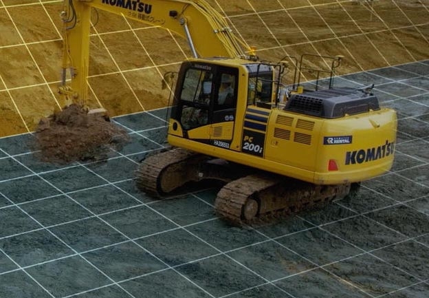 Komatsu's SmartConstruction uses drones to create detailed 3D site maps. Komatsu's SmartConstruction uses drones to create detailed 3D site maps.