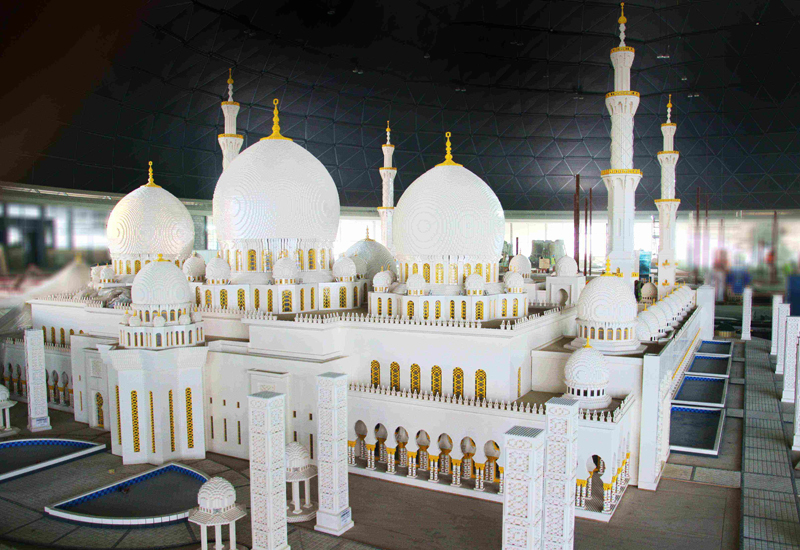 Legoland Dubai’s Sheikh Zayed Grand Mosque replica took six technicians 6,300 hours to complete, and weighs in at over 1.3 tonnes. Legoland Dubai’s Sheikh Zayed Grand Mosque replica took six technicians 6,300 hours to complete, and weighs in at over 1.3 tonnes.