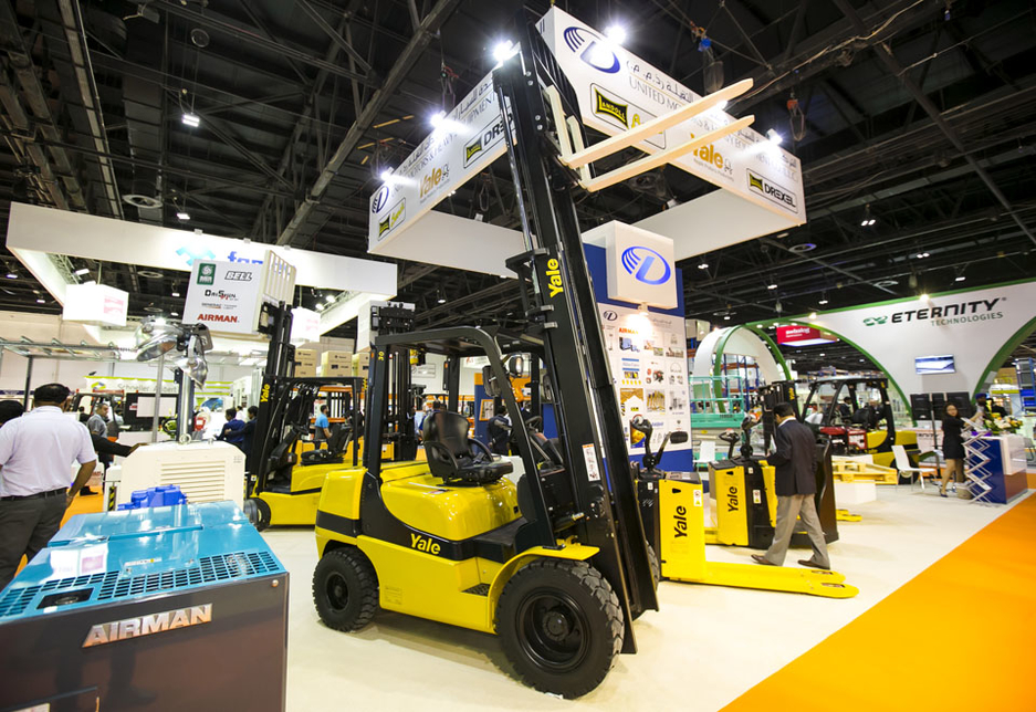 A view across the exhibition floor at Materials Handling Middle East 2015. A view across the exhibition floor at Materials Handling Middle East 2015.