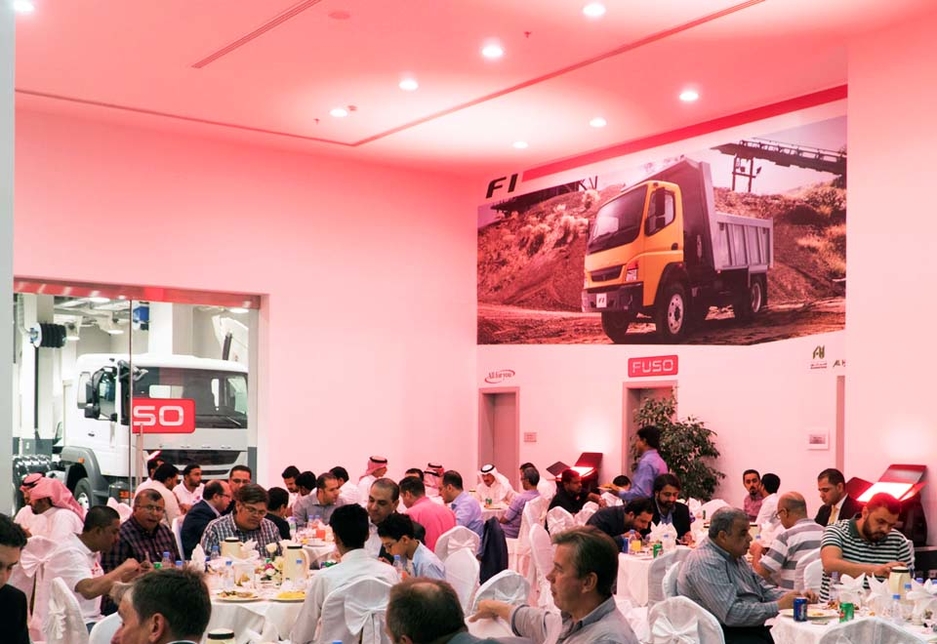 More than 150 Saudi truck operators attended the Fuso Thunderbolt launch event in Riyadh. More than 150 Saudi truck operators attended the Fuso Thunderbolt launch event in Riyadh.