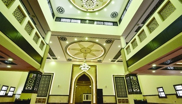 The interior of a mosque at Muaither. The interior of a mosque at Muaither.