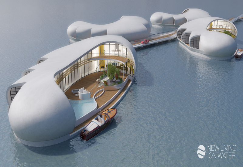 The floating homes have been developed by NLW in cooperation with CIG. The floating homes have been developed by NLW in cooperation with CIG.