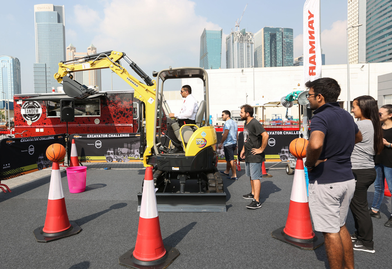 Bahrain-based Al Mahroos is challenging attendees to score a series of slam dunks in as short a time as part of its PMV Live excavator challenge. Bahrain-based Al Mahroos is challenging attendees to score a series of slam dunks in as short a time as part of its PMV Live excavator challenge.