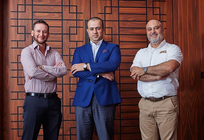 L-R: Daniel Crossan, project manager at Himoinsa; Hussein Elkashef, sales manager for SDMO at GENAVCO; and Faisal Hamze, manager for JCB Power Products. L-R: Daniel Crossan, project manager at Himoinsa; Hussein Elkashef, sales manager for SDMO at GENAVCO; and Faisal Hamze, manager for JCB Power Products.