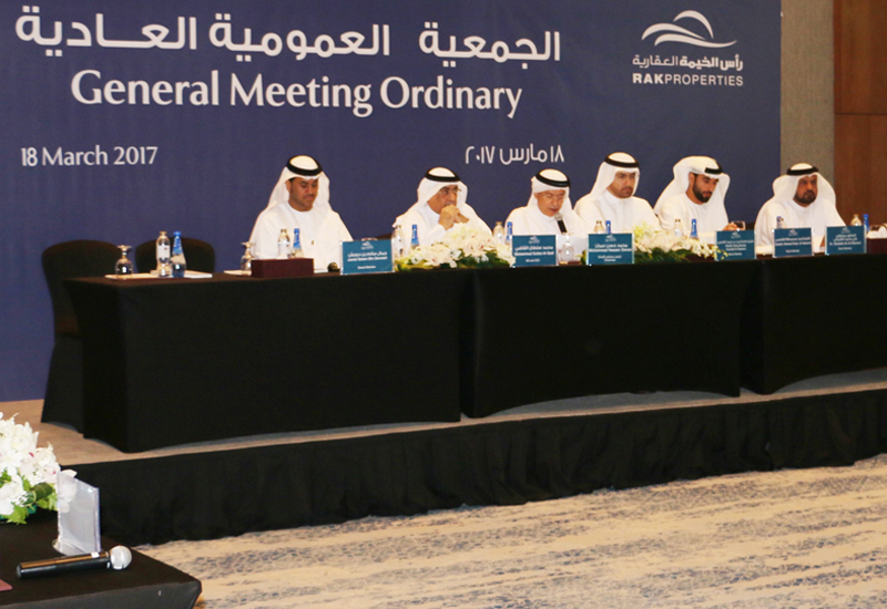 RAK Properties authorised a 5% cash dividend for 2016 at its annual general meeting. RAK Properties authorised a 5% cash dividend for 2016 at its annual general meeting.