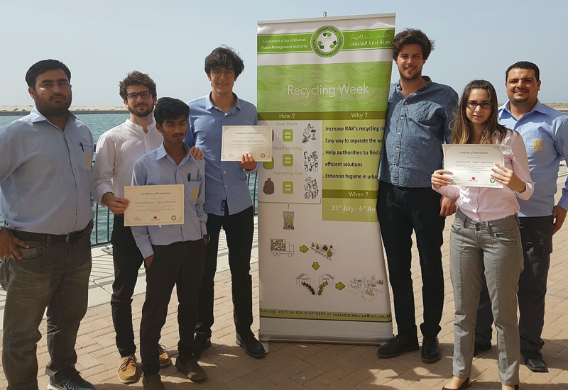 The pilot recycling scheme was the idea of a group of French students involved in a six-week internship at RAK Waste Management Authority. The pilot recycling scheme was the idea of a group of French students involved in a six-week internship at RAK Waste Management Authority.