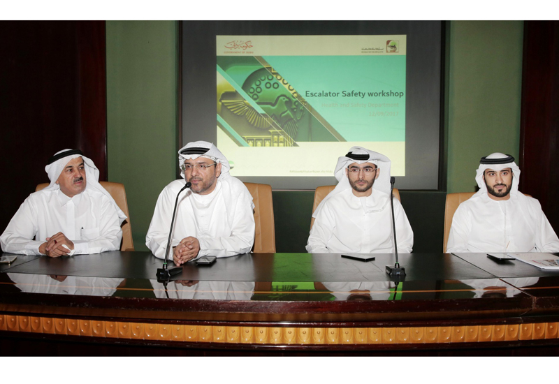 Eng. Redha Salman, director of Health and Safety Department addresses the Escalator Safety workshop. Eng. Redha Salman, director of Health and Safety Department addresses the Escalator Safety workshop.