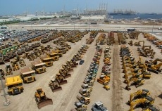 An Aerial view of Ritchie Bros' lot ahead of their December auction. An Aerial view of Ritchie Bros' lot ahead of their December auction.