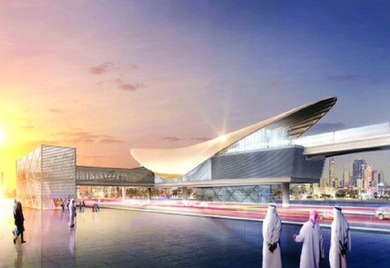 Rendering of Dubai Route 2020 metro line. Rendering of Dubai Route 2020 metro line.