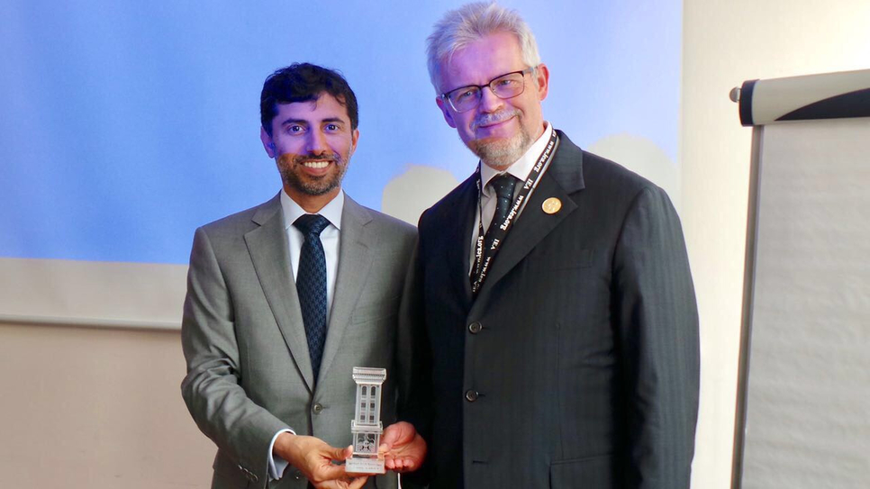 UAE Energy Minister Suhail bin Mohammed Faraj Faris Al Mazrouei (left) at the Global Conference on Energy Efficiency. UAE Energy Minister Suhail bin Mohammed Faraj Faris Al Mazrouei (left) at the Global Conference on Energy Efficiency.