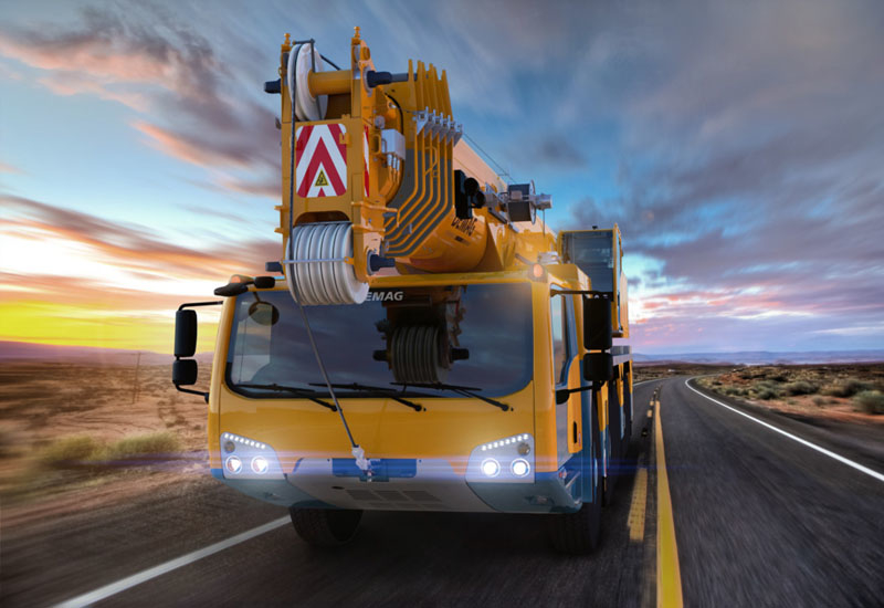 Demag's new all-terrain crane range is distinguished from Terex's by its five-axle platform. Demag's new all-terrain crane range is distinguished from Terex's by its five-axle platform.