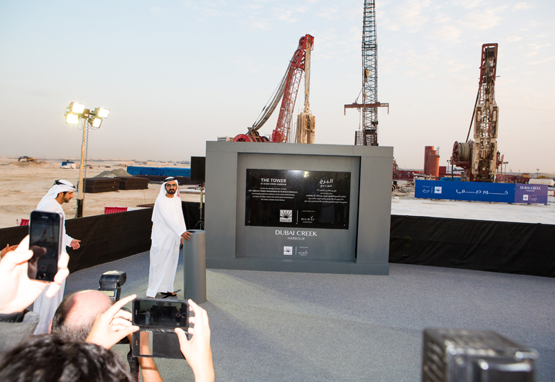 HH Sheikh Mohammed bin Rashid Al Maktoum aid the foundation stone for the tower in October 2016. HH Sheikh Mohammed bin Rashid Al Maktoum aid the foundation stone for the tower in October 2016.