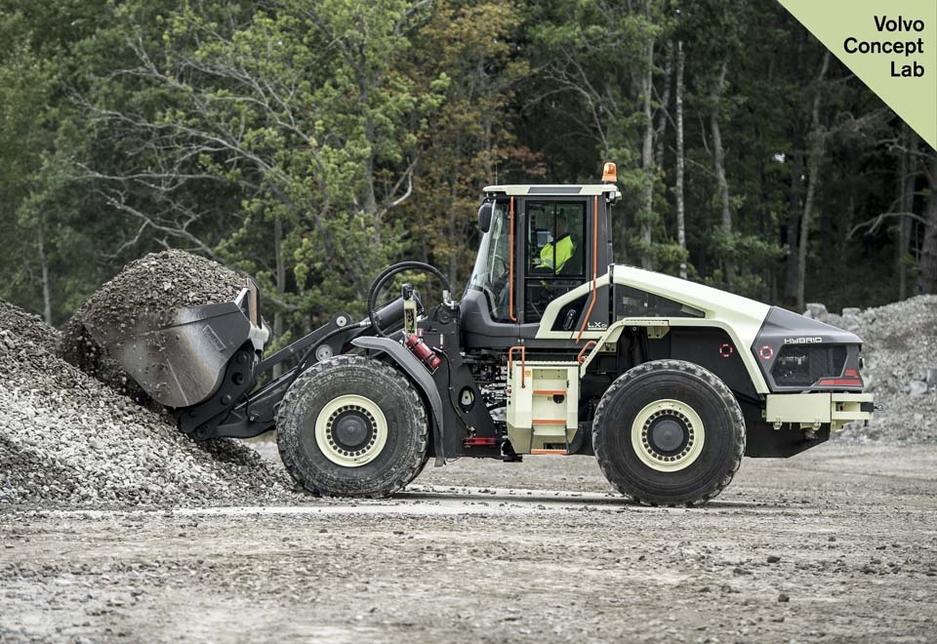 The LX1 wheel loader, a prototype hybrid-electric wheel loader can deliver an improvement in fuel efficiency of up to 50%. The LX1 wheel loader, a prototype hybrid-electric wheel loader can deliver an improvement in fuel efficiency of up to 50%.