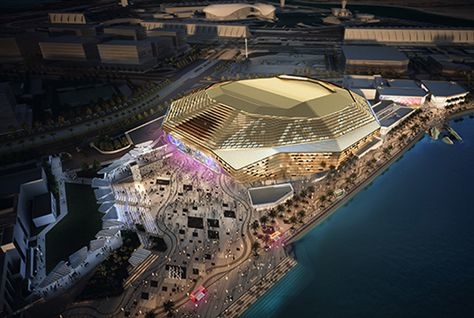 Rendering of Yas Arena in Abu Dhabi. Rendering of Yas Arena in Abu Dhabi.