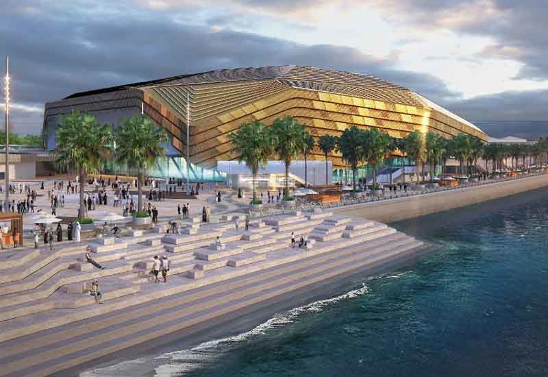 Rendering of the arena at the Yas Bay development in Abu Dhabi. Rendering of the arena at the Yas Bay development in Abu Dhabi.